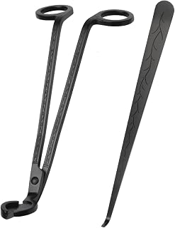 SUMAJU 2 in 1 Candle Accessory Set - Wick Trimmer & Dipper, Stainless Steel Cutter Scissor for Candle Lovers (Black)