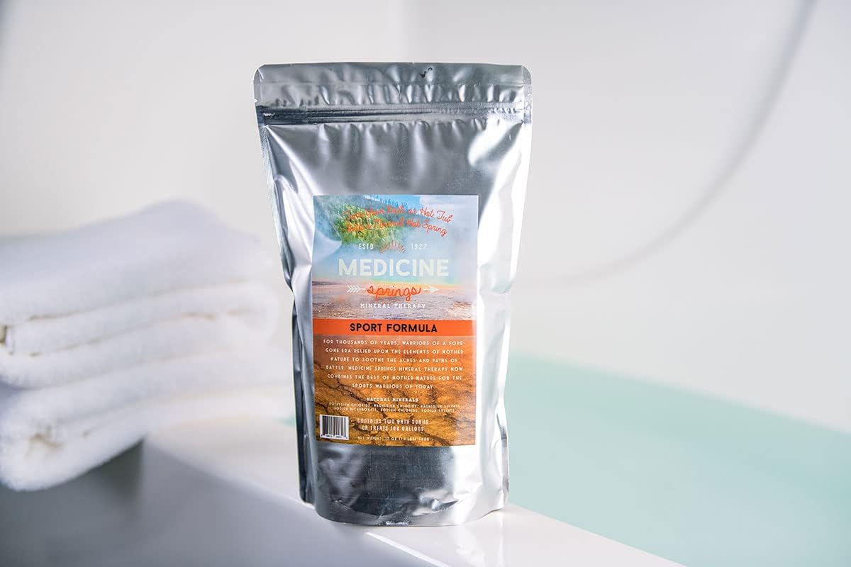Medicine Springs Sport Mineral Salts for Bath - Natural Dead Sea Bath Salts Magnesium Soak - Hot Springs Spa Salt for Relaxation & Skin Care - Luxurious Bathtub Experience