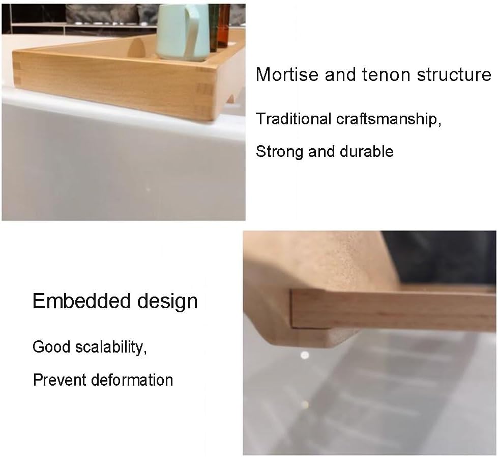 Bathtub Covers,Bathtub Caddy Tray, Hotel Bathtub Soaking Rack, Solid Wood Shower Bathtub Tray Shelf, Bathroom Storage Board,Brown-70x22cm