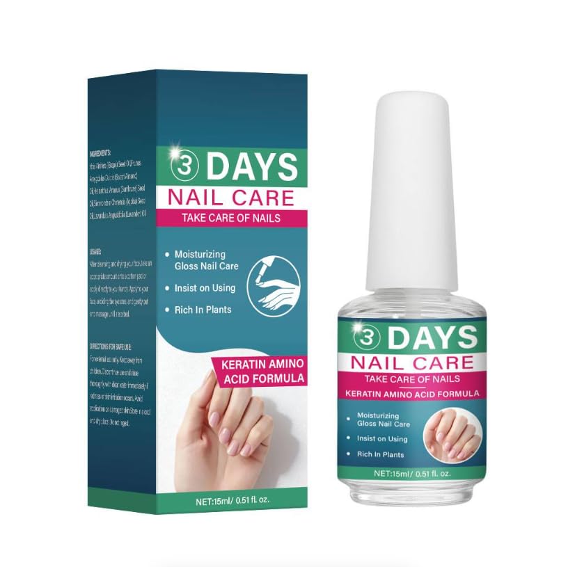 Nail & Cuticle Treatment Oil – Keratin Amino Acid with Grape Seed, Jojoba & Lavender – Strengthens Weak Brittle Nails, Softens Dry Cuticles – Plant Based Nourishing Formula – 15ml