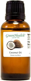 Coconut Carrier Oil (Fractionated) - 1 fl oz - Amber Glass Bottle w/Euro Dropper - GreenHealth