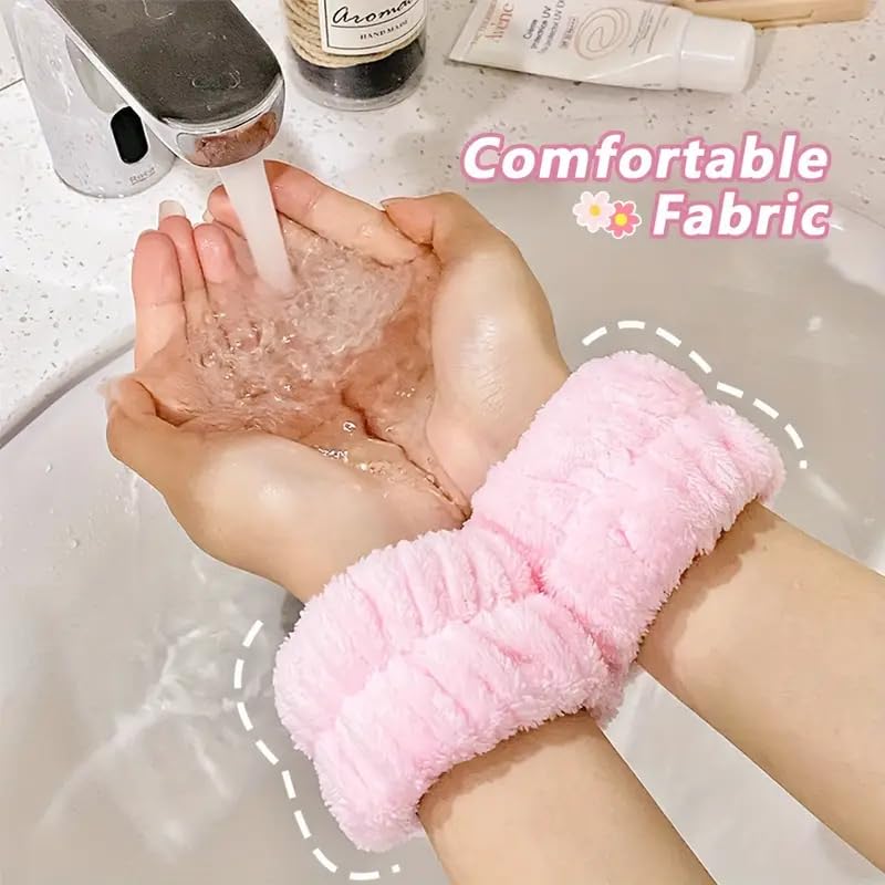 16pcs Skincare Headband Set, Headband Set for Face Washing Spa and Makeup, Including 1 Hairband, Wristband, 3 Hair Claw Clips and 10 Hair Ties, with Box, Gift for Women and Girls, Pink