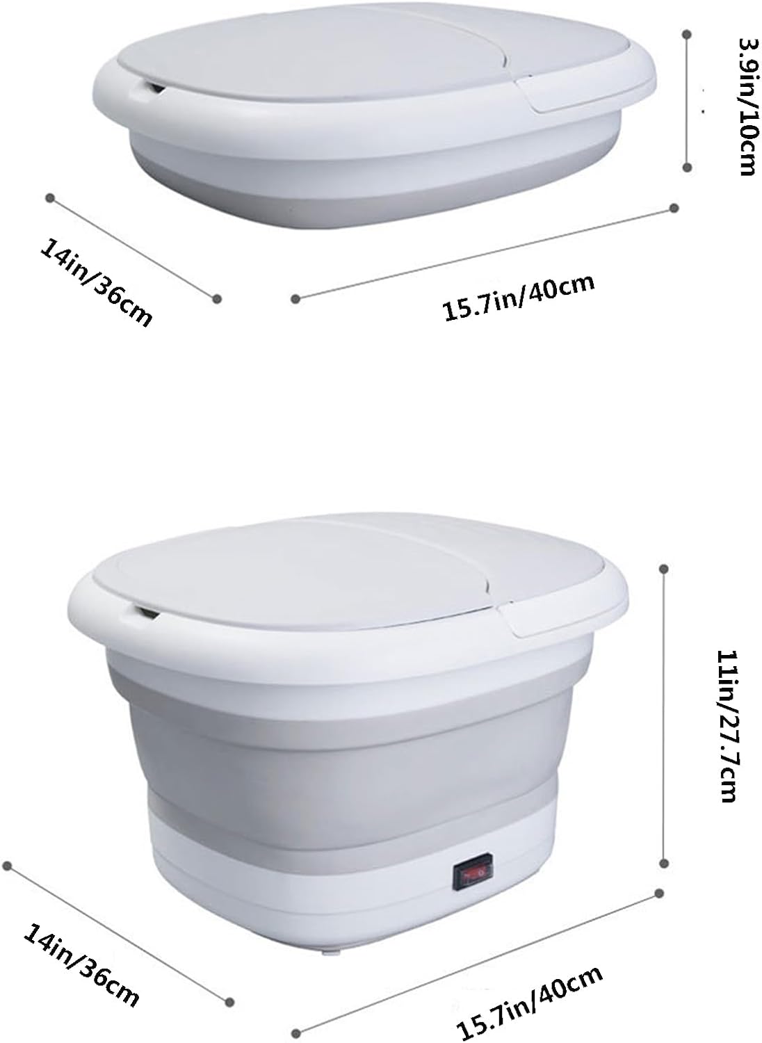 Collapsible Foot Spa with Heat, Bubble, Red Light, and Temperature Control, Foot Bath Massager, Pedicure Foot Spa for Relaxation and Stress Relief