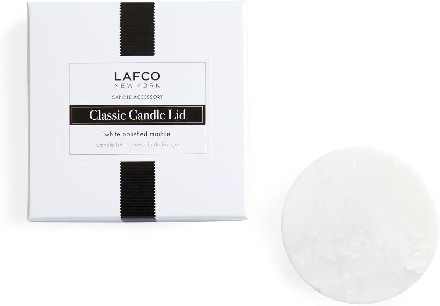 LAFCO New York Classic Candle Lid - White Polished Marble