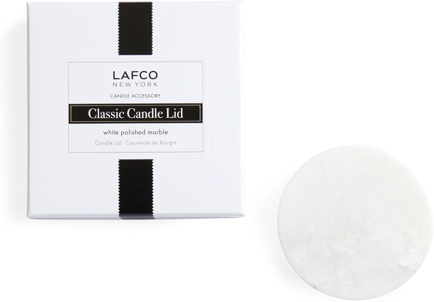LAFCO New York Classic Candle Lid - White Polished Marble