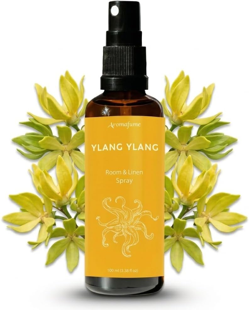 Ylang Ylang Room, Linen & Pillow Spray by Aromafume | 100ml/3.38 fl oz | with Ylang Ylang Essential Oil | Aromatherapy Spray | Mist for Bedding, Fabrics