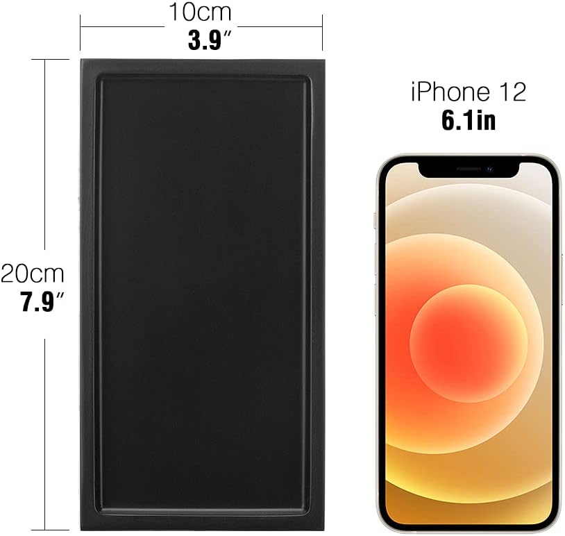 Luxspire Bathroom Vanity Tray, 8 x 4 inch Resin Dresser Jewelry Ring Dish Tank Storage Kitchen Sink Countertop Organizer Plate Holder for Perfume Soap Towel Bathroom Accessories, Mini, Matte Black
