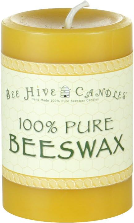 Bee Hive Candles 100% Pure Beeswax Pillar Candle (3" x 4")