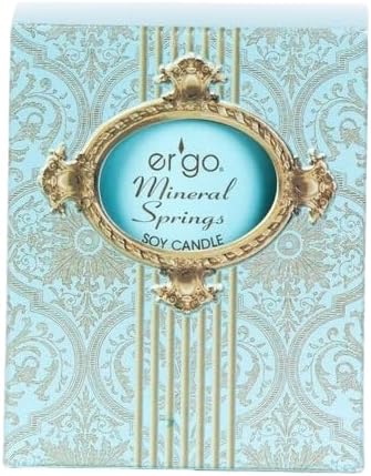 Ergo Soy Candle Paris Collection, Artisan Hand Poured Natural Vegan Soy Wax - Luxuriously Scented Mineral Springs - 7 ounce