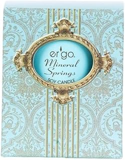 Ergo Soy Candle Paris Collection, Artisan Hand Poured Natural Vegan Soy Wax - Luxuriously Scented Mineral Springs - 7 ounce