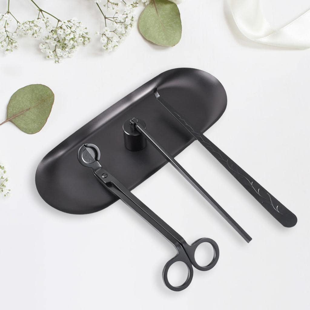 Candle Accessories Tool Set with Candle Wick, Candle, Candle Wick Dipper for Christmas, New Year, Party, Home, Black