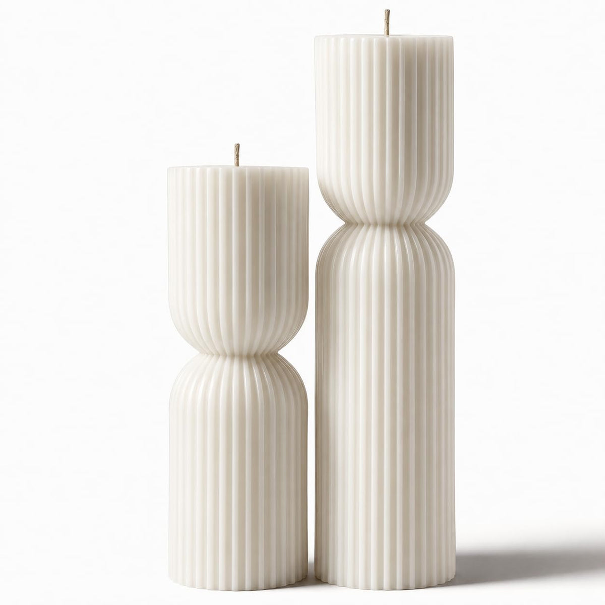 2PCS Hourglass Pillar Candles Set