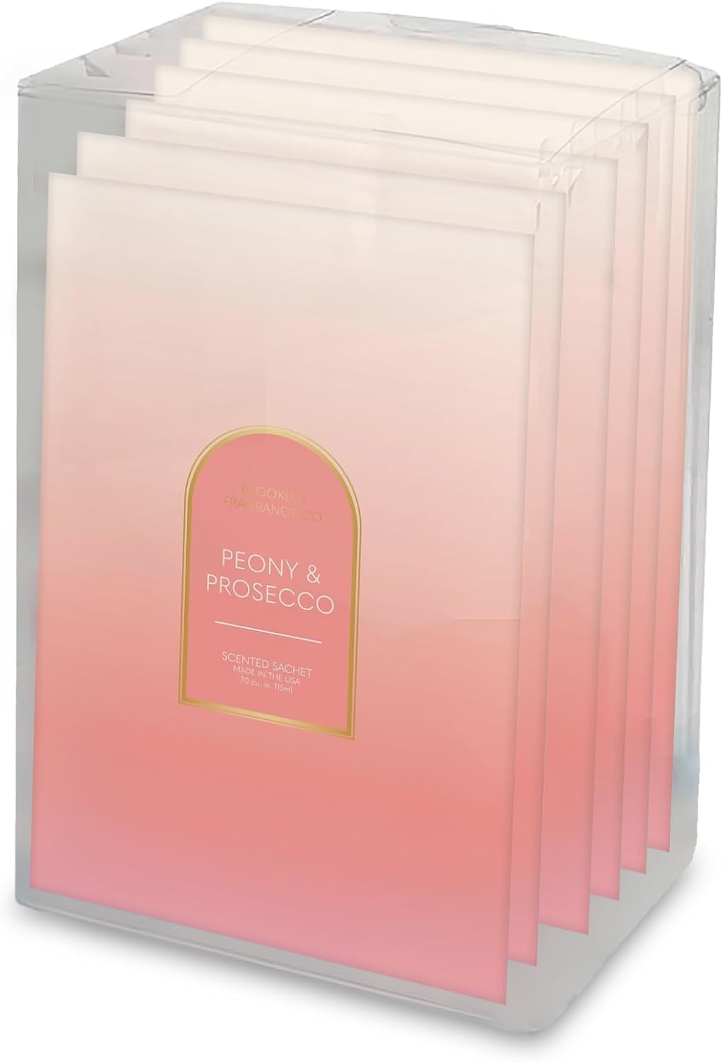 Brooklyn Fragrance Co. Arches Sachet Bags – Ombre Peony and Prosecco Scented Pouches – Perfect Aroma for Drawers, Closets, Cars and Bathrooms – Long-Lasting Fresh Scent Sachets (6- Pack)