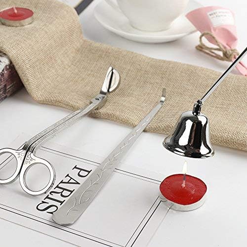 Candle Accessory Gift Pack,3 in 1 Candle Accessories Set with Candle Bell Snuffers, Wick Trimmer and Candle Wick Dipper