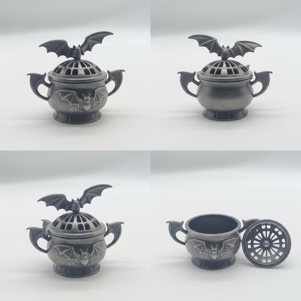 2 Pack Mini Cone Incense Holder MetalBat-Shaped Incense Burner for Room Home Decor Yoga Spa Meditation