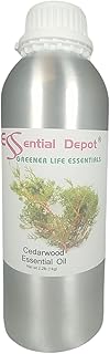 Essential Depot Cedarwood Essential Oil - 1kg - Approx. 2.2 lbs. - GC/MS Tested - in Aluminum Jar with HDPE Plug and Tear Strip Safety Sealed Resealable Cap