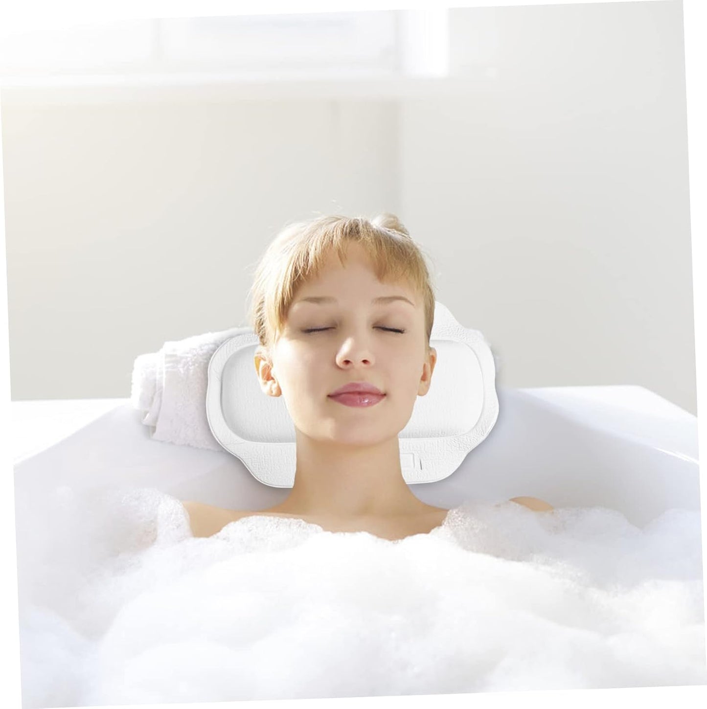 Bathtub Pillow with Ultra-Large Suction Cups for Secure Non-Slip Support Spa Bath Cushion for Head and Neck Comfort Fits Most Tubs Ideal for Relaxing Home Baths and Shower Spa Sessions