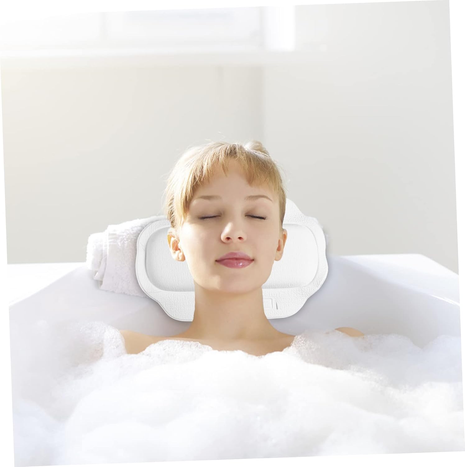 Bathtub Pillow with Ultra-Large Suction Cups for Secure Non-Slip Support Spa Bath Cushion for Head and Neck Comfort Fits Most Tubs Ideal for Relaxing Home Baths and Shower Spa Sessions
