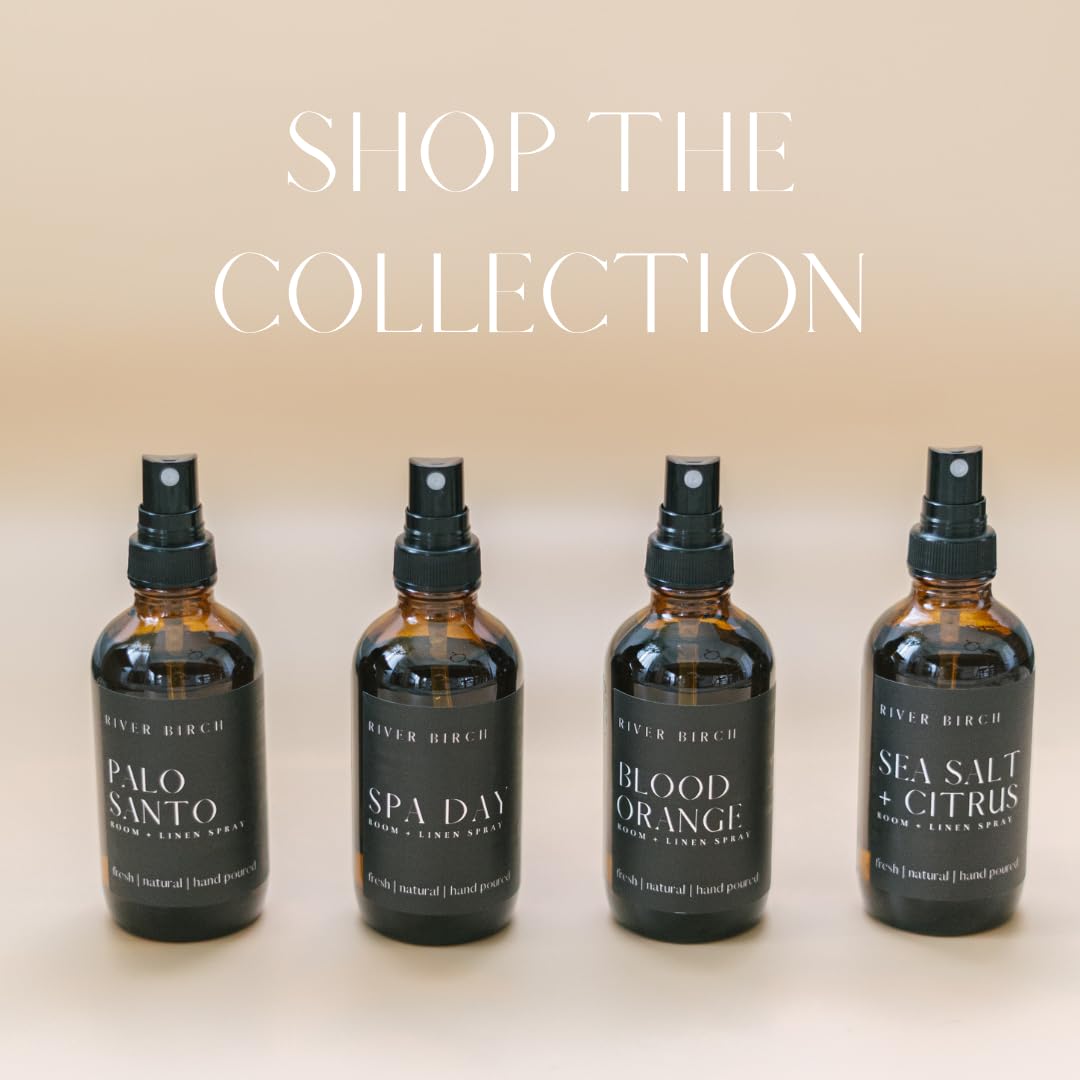 River Birch Luxury Linen and Room Spray - Home Signature Scent Honey Vanilla Room Fragrance Spray - Fragrant Fresh Linen Air Freshener For Bedding - Handmade in Texas - 4 oz Glass Amber Bottle