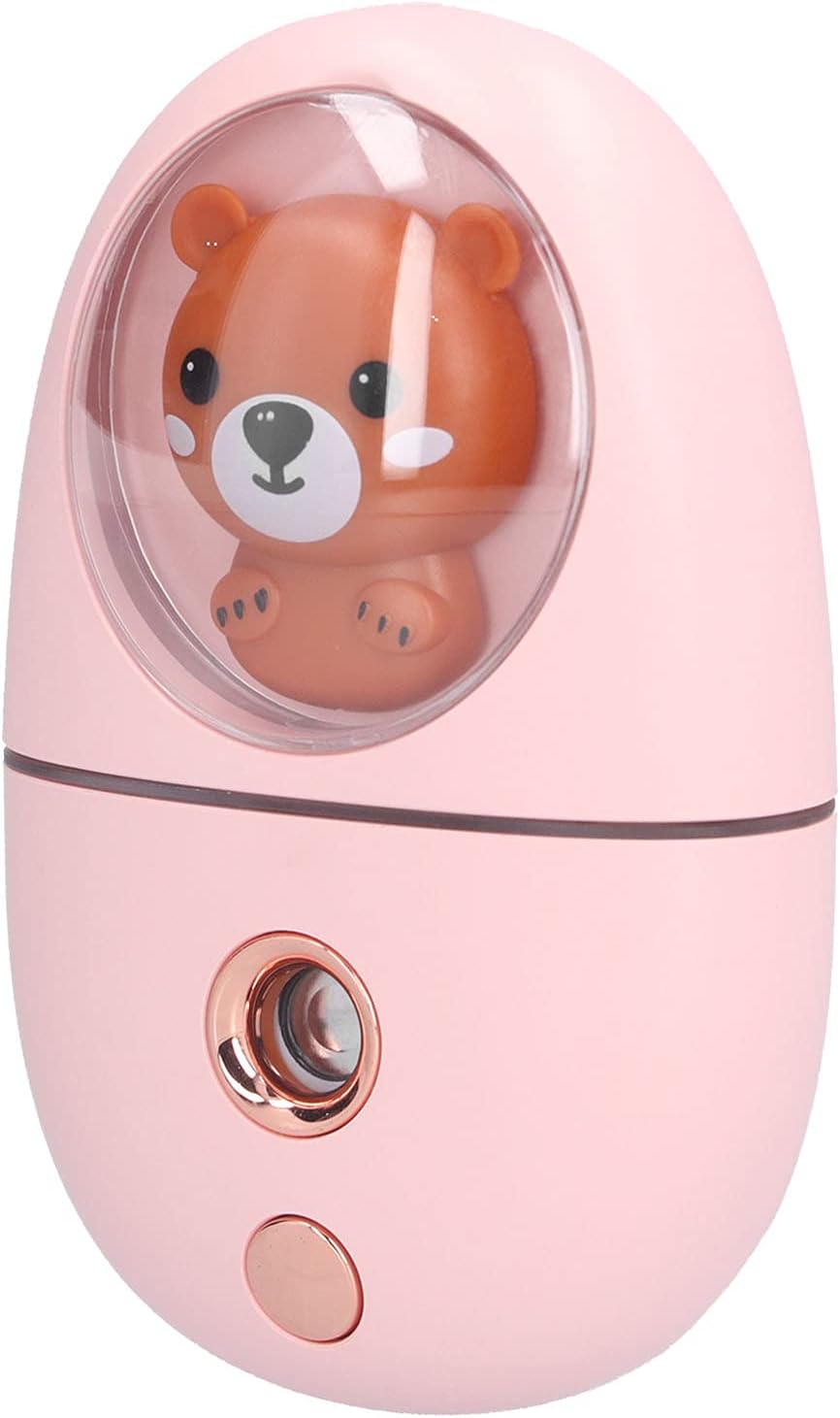 GLOGLOW Portable Nano Facial Steamer Handheld Facial Mist Sprayer Cordless Face Moisturizer with 35ml Water Tank 60 Min Battery Warm Light for Home Travel Skin Care Hydration