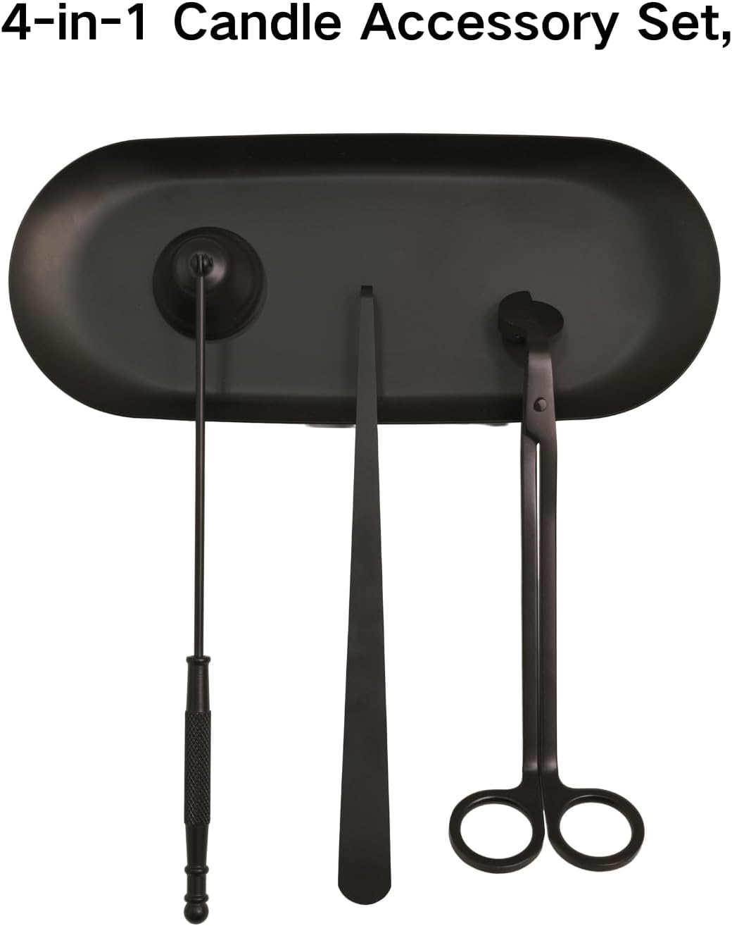 4-in-1 Candle Accessory Set – Candle Wick Trimmer, Candle Snuffer, Wick Dipper & Candle Tray