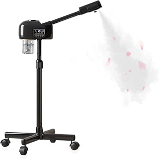 Facial Steamer for Estheticians, Timer Function & Hot Mist, Vaporizador Facial Steamer Professional On Wheels for Home Use & Spa Salon Skin Cleasning