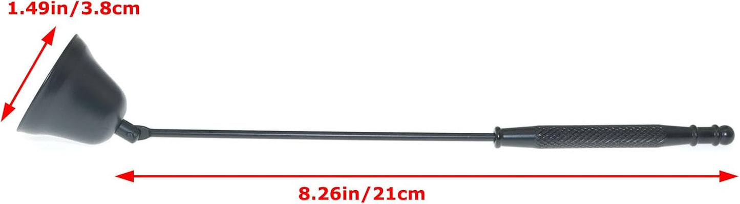 Horn Model Candle Extinguishing Cover 21cm Black Aroma Candle Tools Antique Style Stainless Steel with Long Handle Polished Wick Flame Snuffer