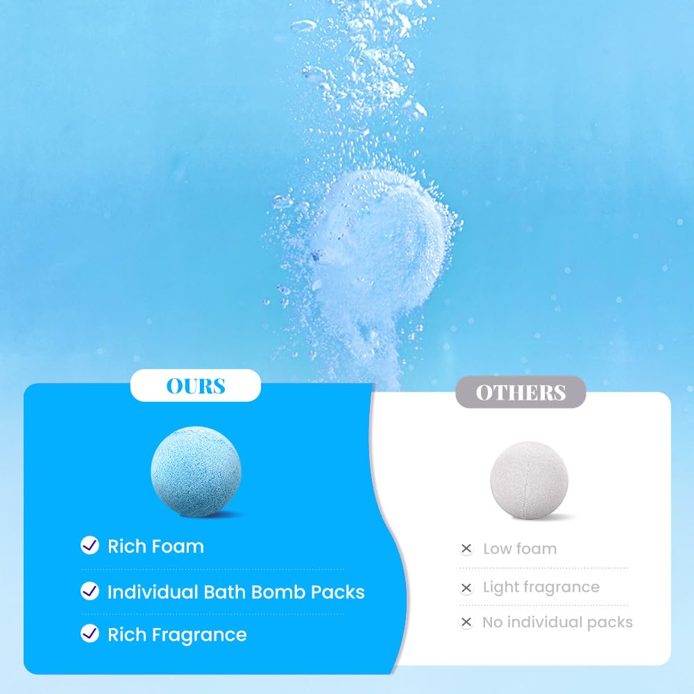 Bath Bombs for Women, BODY & EARTH 10 X 3.5 oz Ocean Bath Bomb Gift Sets Essential Oils Handmade Birthday Gift Idea for Family, Women, Men, Mother's Day Gifts for Women