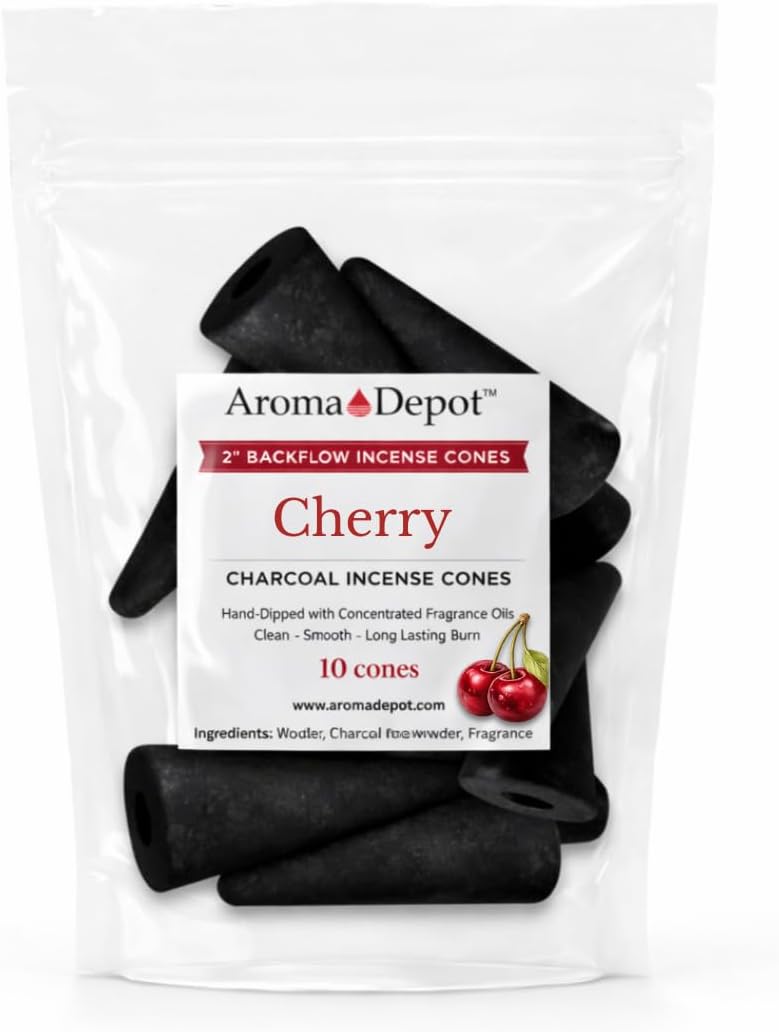 2'' Cherry Backflow Charcoal Incense Cones (Approx. 45-50)