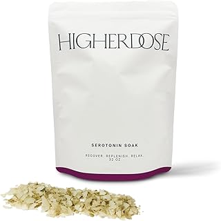 HigherDOSE Serotonin Soak Magnesium Bath Salts - Bath Soak with Magnesium Flakes, Algae & Apple Cider Vinegar - Luxury Bath Salt for Muscle Recovery, Detox & Relaxation - Spa Day Essentials (32 Oz)