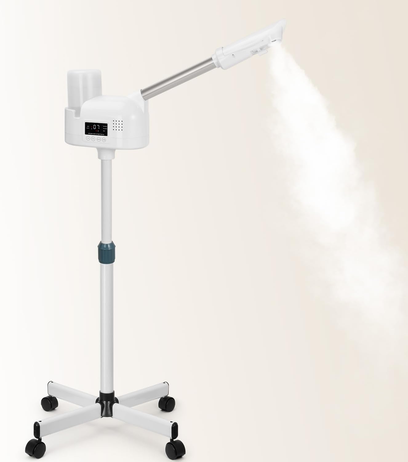 Professional Facial Steamer, Face Steamer Upgrade PTC Heating, Esthetician Steamer Hot Mist Facial Steamer for Salon Spa Beauty (White)