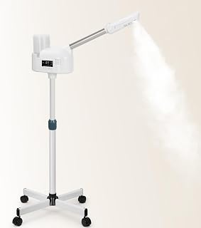 Professional Facial Steamer, Face Steamer Upgrade PTC Heating, Esthetician Steamer Hot Mist Facial Steamer for Salon Spa Beauty (White)