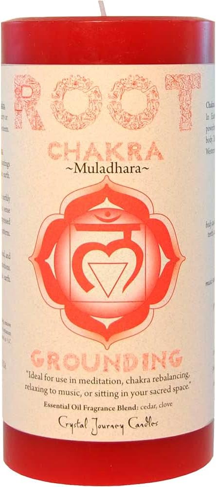 Crystal Journey Pillar Chakra Candles - Bundle of 3 (Sacral, Solar Plexus, Root)