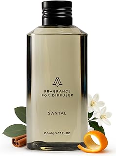 AromaPlan Hotel Scents Santal 5.07 Fl Oz (150ml), Home Luxury Aroma & Hotel Fragrance Diffuser Oil- Hotel Diffuser Oil for Aromatherapy- USA Made, Bigger Bottle, Bolder Aroma & Longer Lasting
