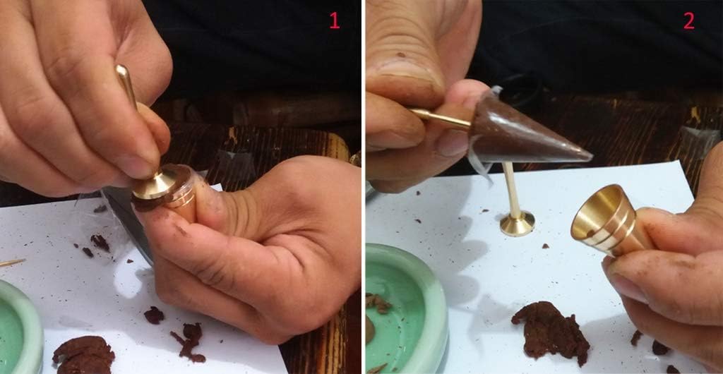 Backflow Incense Cone Making Kit, 3-Piece Set with Mold, Press, and Brass Needle, DIY Tower Incense Tool