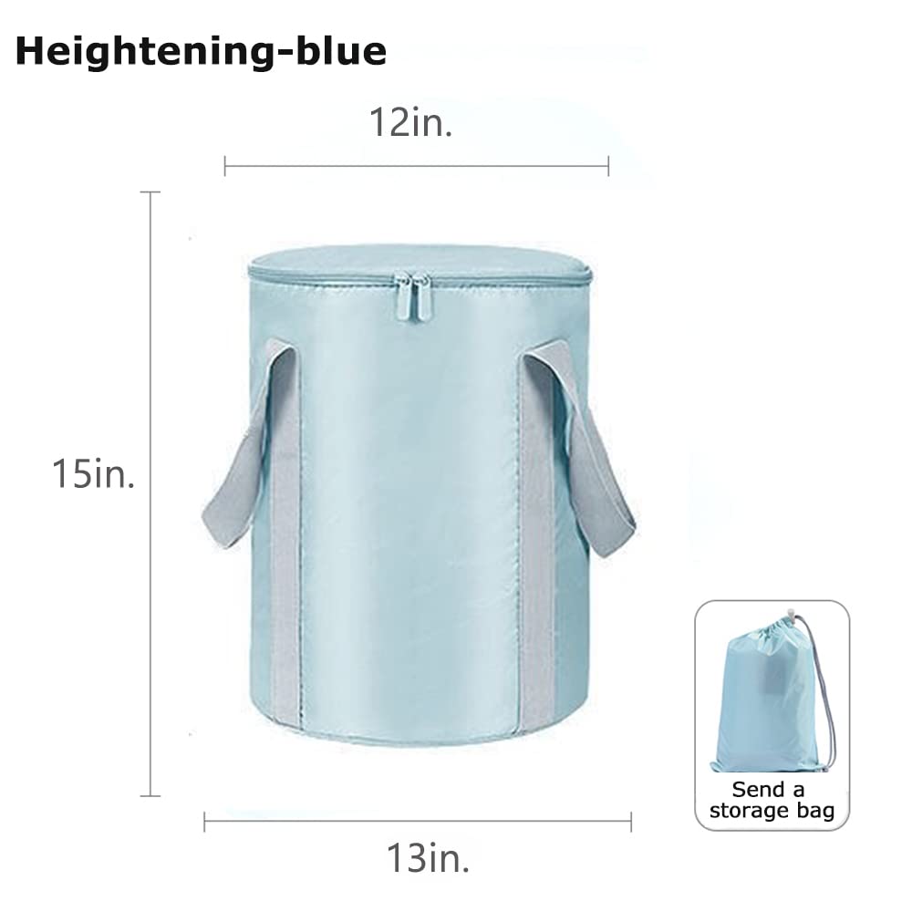 7.5 Gallon Insulated Collapsible Tub with Lid, Portable Space Saving Bucket for Foot Soak Laundry Outdoor Storage