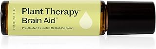 Plant Therapy Brain Aid Essential Oil Blend Pre-Diluted 10 mL (1/3 oz), 100% Pure, Aromatherapy for Focus & Attention