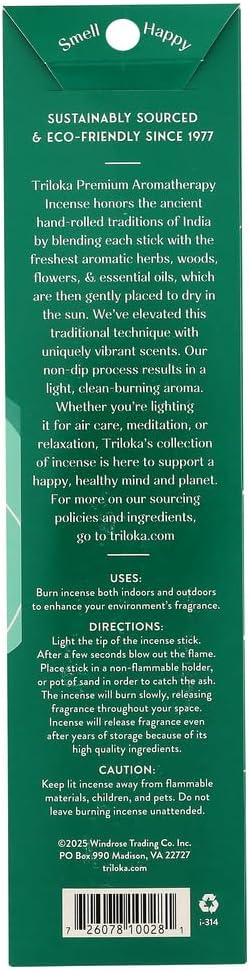 Triloka Premium Incense, Sandalwood, 10 Sticks