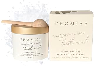 Promise Magnesium Bath Salts with Dead Sea Salt, Epsom Salt & Himalayan Salt | Lavender, Coconut & Chamomile Oils | Restorative Soak for Relaxation & Recovery | 6 Oz