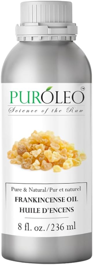 PUROLEO Frankincense Essential Oil 8 Fl Oz/236 ML (Packed in Canada) 100% Pure Natural Undiluted, for Aromatherapy, Perfume for Women, Fragrance, Massage, Essential Oil for diffusers Aromatherapy