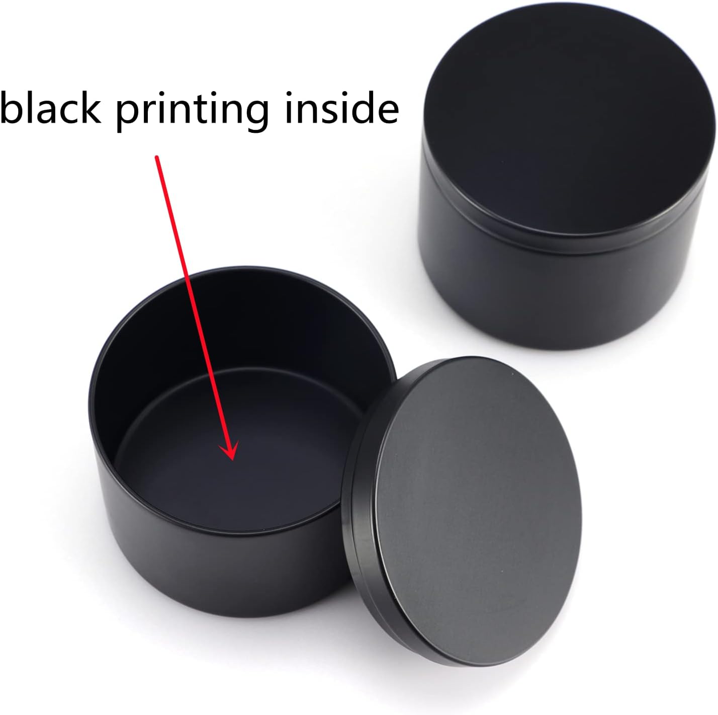 sonviitins 48 Pieces 4 Oz Black Candle Tins,4oz Candle Jars Candle Containers with Lids, Candle Tin for Candles Making, Arts & Crafts, Storage, and Gifts