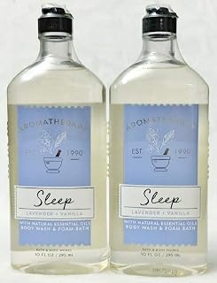 Bath & Body Works Aromatherapy SLEEP Lavender + Vanilla Body Wash & Foam Bath (2 Pack)