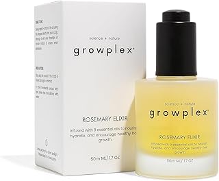 Growplex Rosemary Elixir – Daily Scalp Oil with 9 Essential Oils – Lightweight, Non-Greasy Formula for a Healthy-Looking Scalp – For Men & Women – 2oz