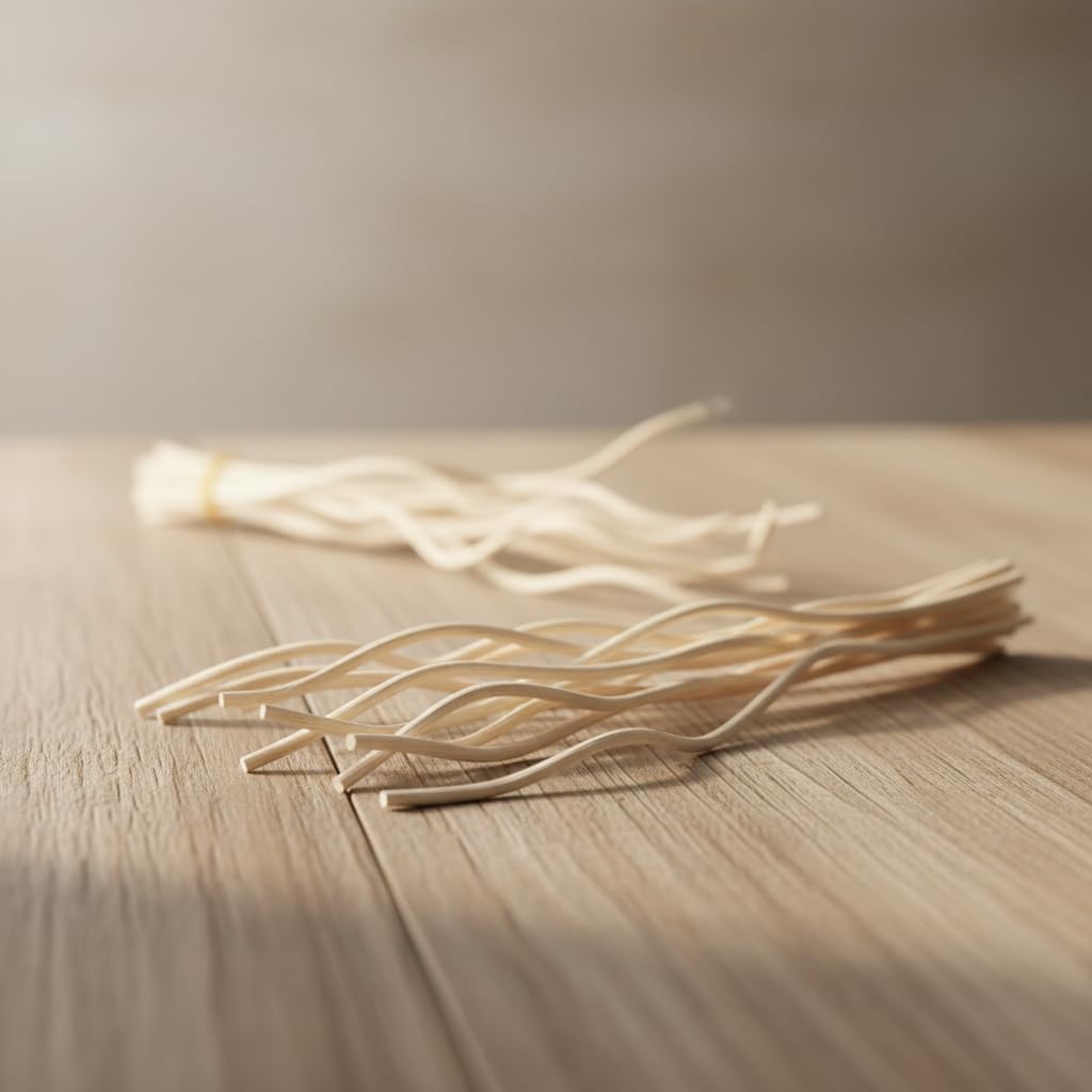 20Pcs Wavy Rattan Reed Diffuser Sticks, Natural Rattan Fragrance Aromatherapy Volatile Replacement Refill Essential Sticks