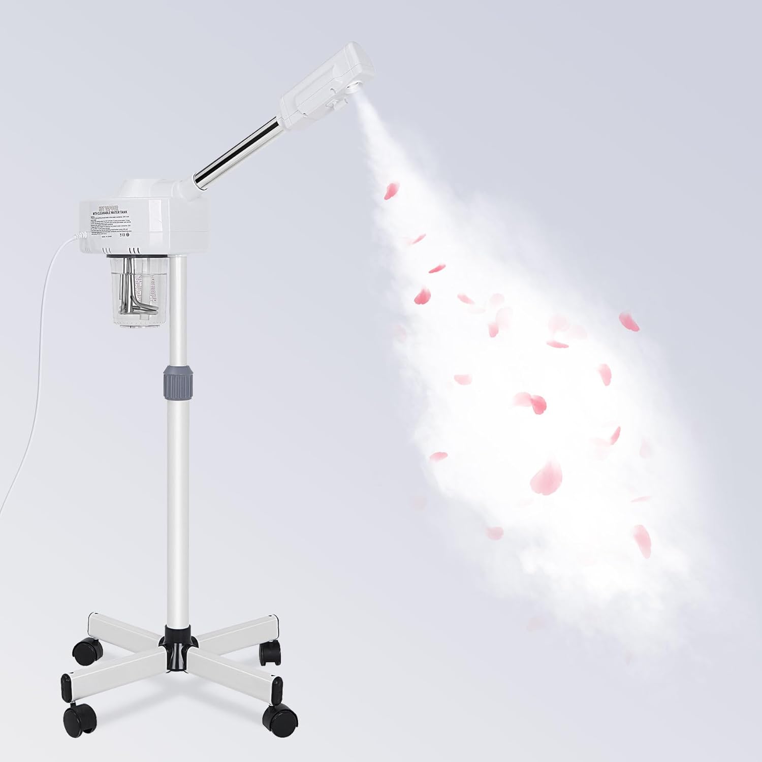 ​Saicool Professional Facial Steamer - Standing Ozone Facial Steamer on Wheels w Hot Mist for Facial Treatment Personal Care for Spa Salon Home Use