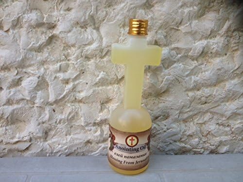 Spiritual Blessing Anointing Oil 125 ml in Cross Bottle Made in Jerusalem with 100% pure Frankincense, Myrrh and Spikenard