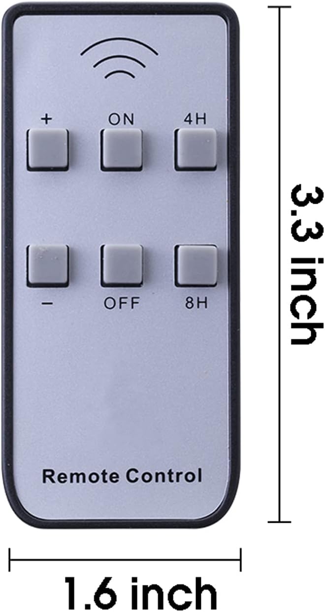 Compatible for The Flameless Candles in TECHLONG Shop, ON/Off/Dimming/Timer Function, 4Hours/ 8Hours Timer