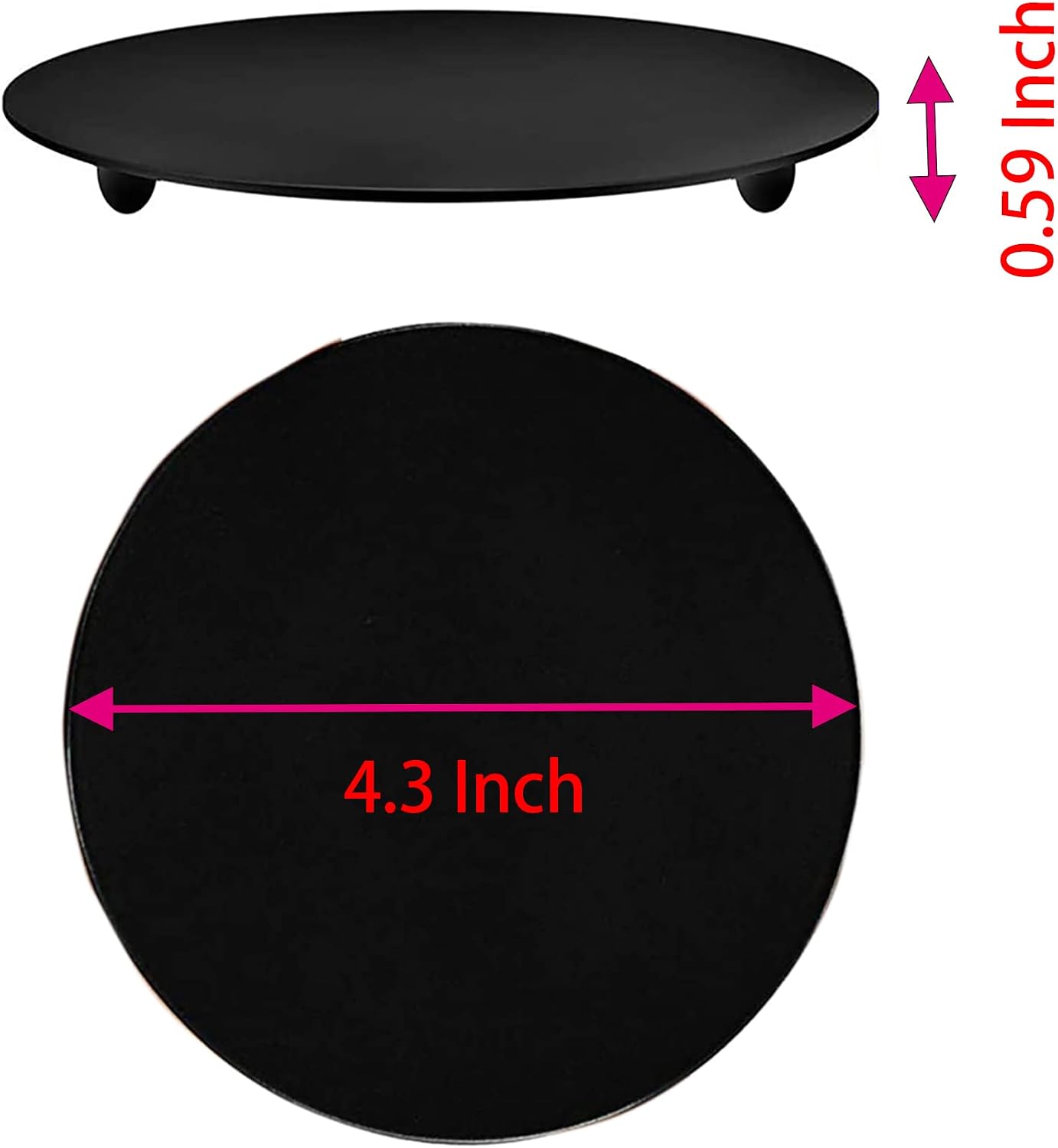 2 Pcs Black 4.3 Inch Iron Candle Holder for Taper Candles, Wedding, Dinning, Party Decoration (11cm Black 2pcs)