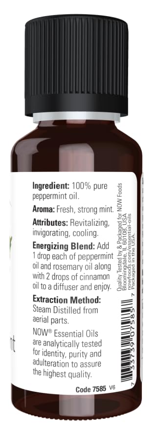 NOW Foods Essential Oils Peppermint, 2 fl oz (Pack of 2)