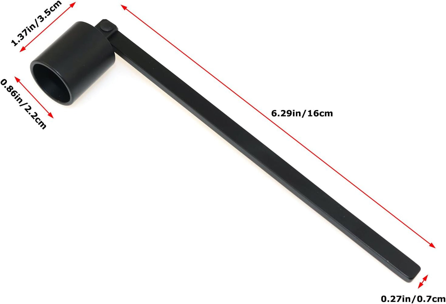 Stainless Steel Cylindrical Candle Snuffer Aromatherapy Extinguishing Tool with Long Handle 16cm for Altars Fireplaces Wedding Churches Candle Extinguishing Cover Black